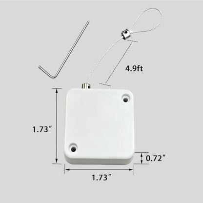 Retractable Cable Lock with Cable tie, to Prevent Loss of Various adapters and Security Locks During Meetings,Also for exhibits, Remote Controls and Harnesses (2, 4.9ft) - size: 4.9ft
