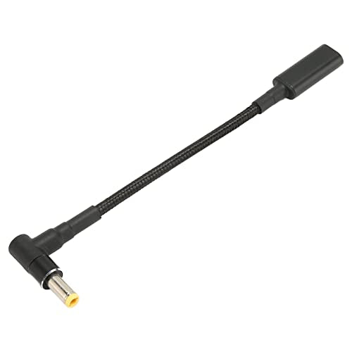 USB C to DC 5.5x2.5mm Power Adapter Cable 100W PD E-Mark Chip, Nylon Braided Type-C Female to Male Charging Cord for Laptop Monitor Dock USB C Wall Charger Power Bank Travel A