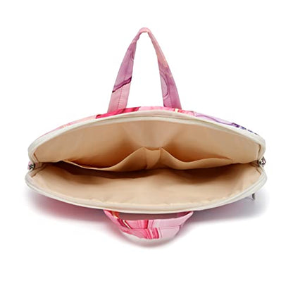 canvaslife Pink marble Patten Waterproof Laptop Shoulder Messenger Bag Case Sleeve for 14 Inch 15 Inch Laptop Case Laptop Briefcase 15.6 Inch - color: Pink Marble, size: 15 inch/15.6 inch