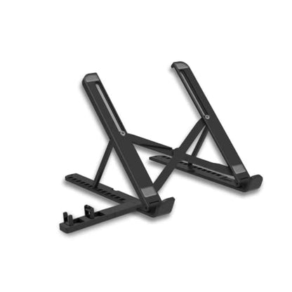 Laptop Stand for Desk with Phone Holder,Anti-Slip Foldable Laptop Riser,Adjustable Portable Stand,Compatible with MacBook Air Pro, HP, Lenovo, Dell, More 10 to 17” Laptops and Tablets (Black)