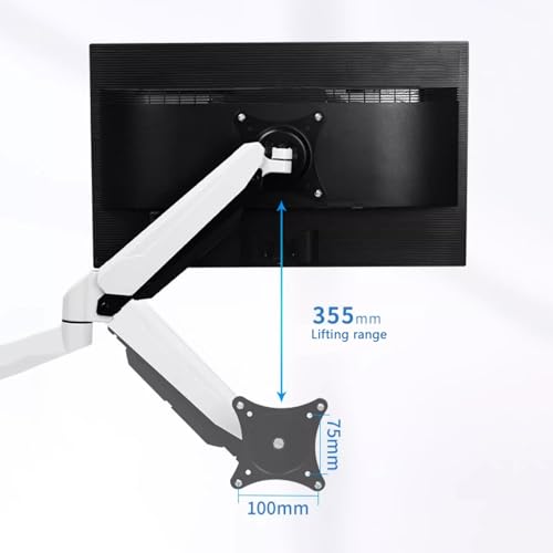 Monitor Stand Single Monitor Mount, Adjustable Monitor Arm Desk Mount, Full Motion Monitor Arm with C-clamp and Cable Management, Fits 15"-32" Screen, Holds 17.6lb monitor stand desk arm(300mm) - size: 300mm