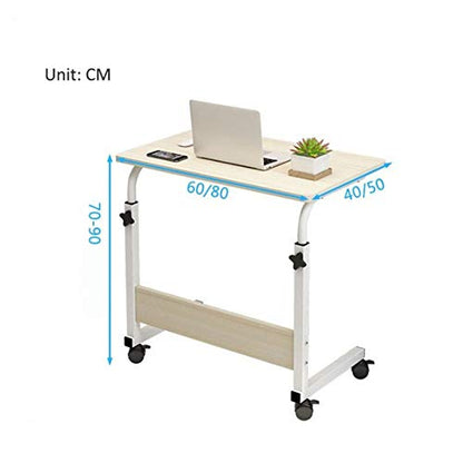 GaRcan Overbed Table Wheels The Sofa Overbed Table Rolling Table Tilting Overbed Table with Wheels Rolling Laptop Table Overbed Desk Rolling Laptop Stand Over Bed Desk (80 * 40 Walnut Color) - color: 80*40 Walnut Color