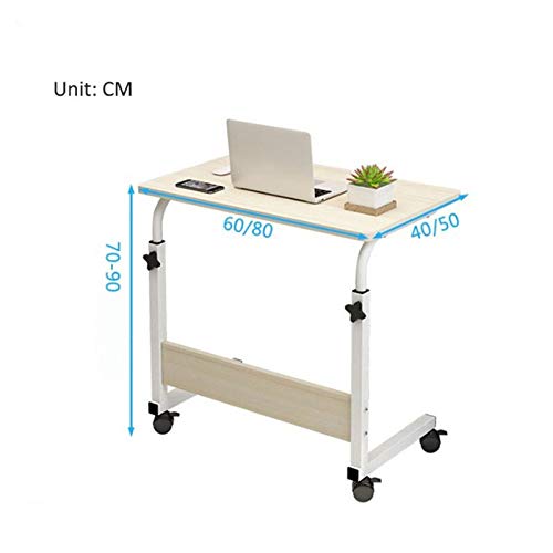 GaRcan Overbed Table Wheels The Sofa Overbed Table Rolling Table Tilting Overbed Table with Wheels Rolling Laptop Table Overbed Desk Rolling Laptop Stand Over Bed Desk (60 * 40 Walnut Color) - color: 60*40 Walnut Color