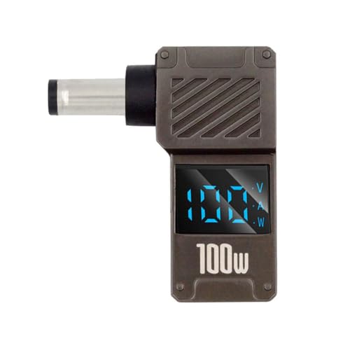 xiwai USB-C PD 65W Charge Adapter Type-C Input to DC 5.5x2.1mm Barrel Jack Plug Smart LED Digital Display 100W Output 20V 5A Charger Connector for Laptop - color: Black Type-C to DC 5.5x2.1mm
