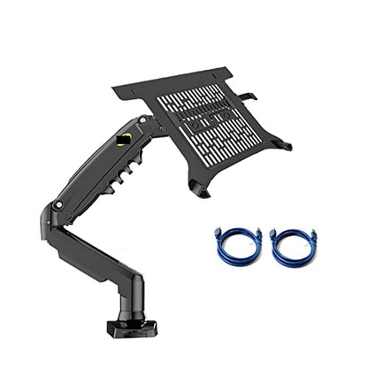 F80 + FP-2 Full Motion 360 Rotate Pivot 2-9kg Gas Spring Arm 10"-17" Laptop Tray Desktop Stand Clamp 10-90mm(Version 2 with usb3) - color: Version 2 With Usb3
