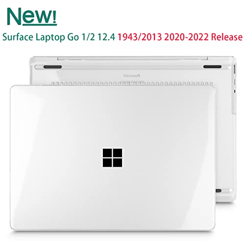 Mektron 2023 Microsoft Surface Laptop GO 3 Case 12.4" Compatible with Go 2/1 Laptop Cover 2022-2020 Releases Model 1943/2013 Plastic Hard Shell Case with Screen Protector, Crystal Clear - color: Crystal Clear