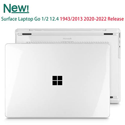 Mektron 2023 Microsoft Surface Laptop GO 3 Case 12.4" Compatible with Go 2/1 Laptop Cover 2022-2020 Releases Model 1943/2013 Plastic Hard Shell Case with Screen Protector, Crystal Clear - color: Crystal Clear