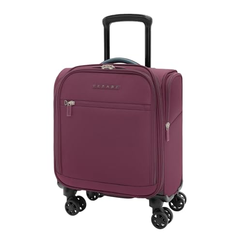 Verage Underseat Carry On Luggage with Wheels,14-Inch Compact Underseat | Personal Item Bag,Airline Approved, Laptop Compartment, USB Charging Port - color: Grape red, size: 14-Inch Compact Underseat