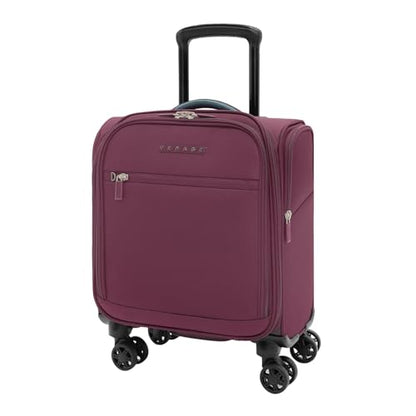 Verage Underseat Carry On Luggage with Wheels,14-Inch,Grape Red | Personal Item Bag,Airline Approved, Laptop Compartment, USB Charging Port - color: Grape red, size: 14-Inch Compact Underseat