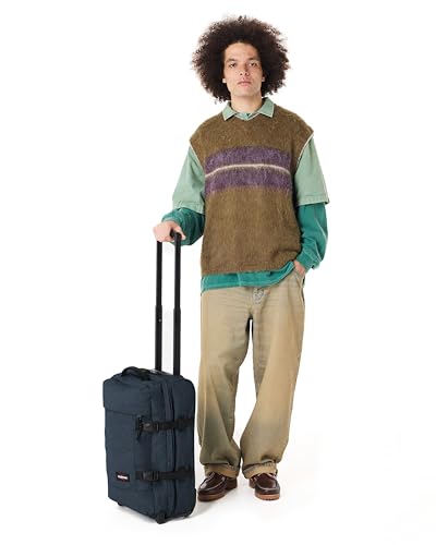 EASTPAK Tranverz S – 42L Small Soft Sided Cabin Sized Luggage, Dual Compartments, TSA Lock, Compression Straps & Smooth Inline Wheels, Ultra Marine - color: Ultra Marine, size: 42 Liter Carry On