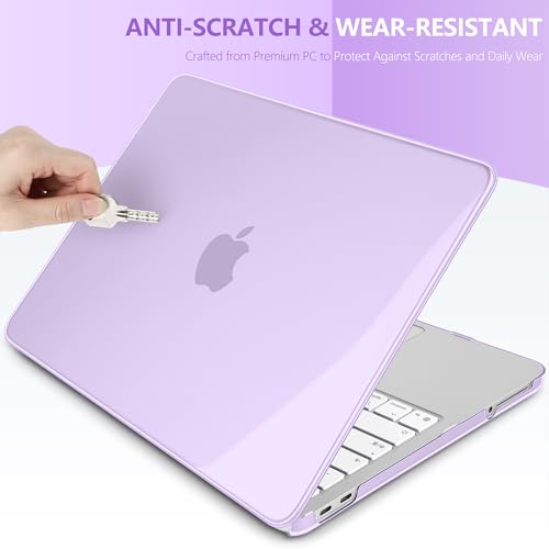 Batianda CrystalAir Case for MacBook Neo 13 Inch 2026, Crystal Violet | 4-in-1 Bundle Ultra Clear Slim Hard Shell, Lightweight Everyday Protection for MacBook Neo 13 Inch 2026 Model A3404 - color: Crystal Violet