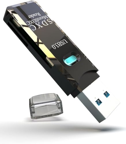 USB3.0 Micro SD Card Reader, 5Gbps 2-in-1 SD Card Reader to USB Adapter, Wansurs Memory Card Reader for SDXC, SDHC, MMC, RS-MMC, Micro SDXC, Micro SD, Micro SDHC and UHS-I Cards (1Pack Black) - color: USB3.0 Black 1 Pack