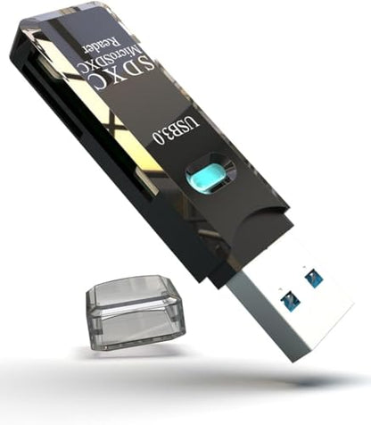 USB3.0 Micro SD Card Reader, 5Gbps 2-in-1 SD Card Reader to USB Adapter, Wansurs Memory Card Reader for SDXC, SDHC, MMC, RS-MMC, Micro SDXC, Micro SD, Micro SDHC and UHS-I Cards (1Pack Black) - color: USB3.0 Black 1 Pack