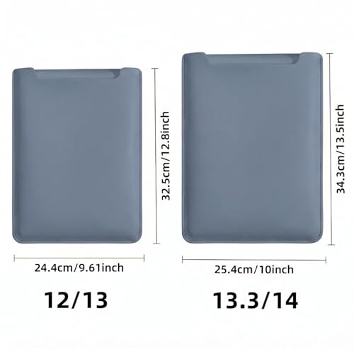 MacBook Air 14 inch Sleeve, PU Leather Laptop Sleeve Case Compatible with MacBook Air M5 M4 M3 M2 M1/MacBook Pro 13/MacBook Neo Sleeve, Slim Protective Computer Sleeve Bag for Women, Blue - color: Light Blue, size: 13.3/14inch