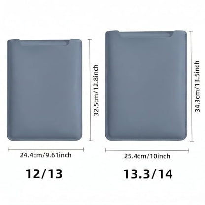 MacBook Air 14 inch Sleeve, PU Leather Laptop Sleeve Case Compatible with MacBook Air M5 M4 M3 M2 M1/MacBook Pro 13/MacBook Neo Sleeve, Slim Protective Computer Sleeve Bag for Women, Blue - color: Light Blue, size: 13.3/14inch