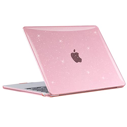 EooCoo Case for MacBook Air 15 inch M5 M4 M3 M2 2026-2023, Sparkly Pink | Easy to Install, Sturdy, Plastic Hard Shell Case & Keyboard Cover & Screen Protector, Model: A3448 A3241 A3114 A2941 - color: Sparkly Pink