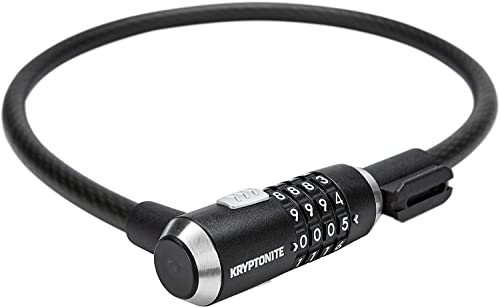 Kryptonite KryptoFlex Bike Lock Cable, 2FT/6FT/10FT Long 12mm Thick Heavy Duty Braided Steel Cable Anti-Theft Security Lock for Outdoor Equipment, Combination/Key Bike Lock - size: 12mm x 61cm, style: 2' Combo