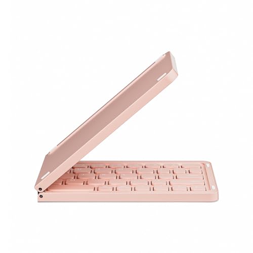 Veout Foldable Bluetooth Keyboard, Ultra-Thin Portable Wireless Keyboard, Lightweight for Laptop, iPad, iPhone, Android, Windows, Mac - color: Keyboard-Pink