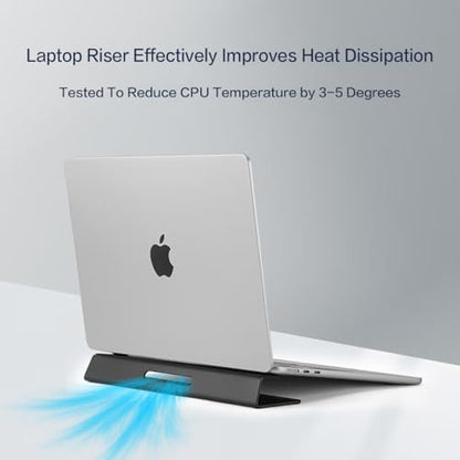 Portable Laptop Wedge Airflow Cooling Stand, Aluminium Laptops Feet Legs Improved Ergonomics, Stability, and Versatility - Compatible with MacBook and All Laptop, with Ruler
