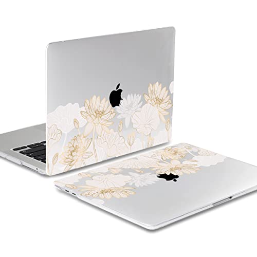 Batianda LumiArt Case for MacBook Pro 13 inch 2020 2022, Wildflower Meadow | Fits Model A2338 M2 M1 A2251 A2289,1.2mm Slim Lightweight Hard Shell Cover, Scratch Resistant,4-in-1 Accessories Bundle - color: Golden lotus