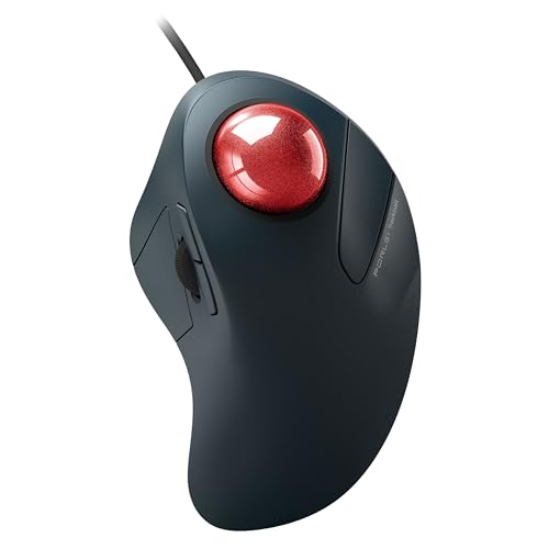 Wired Trackball Mouse for Large Hands, Ergonomic Design Reduces Wrist & Muscle Strain, Precision Tracking with Easy Index Finger Control, Compatible with PC, Laptop, Windows, Mac, Red - color: A-Red