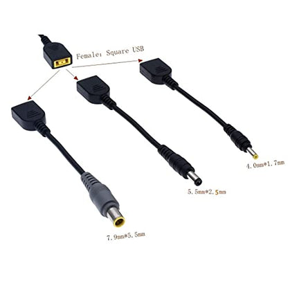 JMT DC 7.9 x 5.5mm Round Jack to Square USB Plug Converter Laptop Power Adapter Connector Cable Compatible for Lenovo ThinkPad IBM Charger (15cm,4.0x1.7mm Male-USB Female) - color: 4.0x1.7mm Male-USB Female