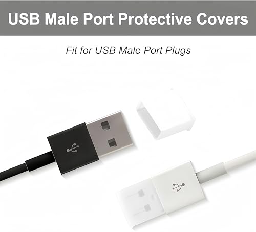 40Pcs Silicone USB Male Port Protectors Anti Dust Cap Cover for Charging Cable Data Cable, USB Data Cable Dust Cover Plug Caps Covers Anti Dust Protector Black - size: USB