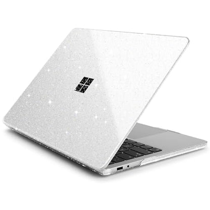 Batianda Glitter Case for Surface Laptop 13 inch 2025 2026, Starry Clear | Fits Model 2095, Subtle Glitter Mist Finish, Lightweight Hard Shell with Scratch-Resistant Protection, Easy Installation - color: Bling clear