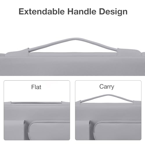 MOSISO 360 Protective Laptop Case 13.3 inch, 13-13.3 inch Laptop Sleeve | Compatible with MacBook Air/Pro 13 / Pro 14, HP Dell ASUS Lenovo,Side Open Bag with 2 Raised&1 Flapover Pockets, Steel Gray - color: Steel Gray, size: 13.3 inch