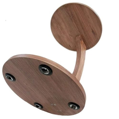 C Shaped End Table for Couch Small Places, Space Saver Round Side Table for Sofa and Bedside with Wheels, Coffee and Eating Snack Time Tray for Living Room, Office (Natural) - color: Natural
