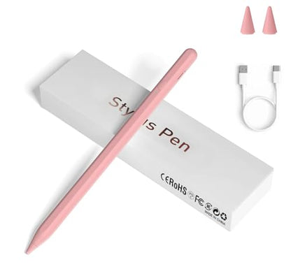 Stylus Pens for Touch Screens, Universal Fine Point iPad Pencil with Magnetic Adsorption Compatible with iPhone/iPad/Samsung/Android/Tablet & Other Touch Screens (Light Pink) - color: light pink