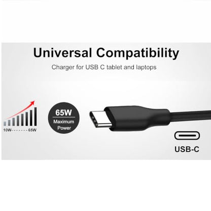 65W USB-C DC Travel Adapter Auto Car Charger Compatible with Dell Latitude 5550 5450 5350 9450 7650 7640 7450 7350 Inspiron 14 7440 7445 xps 13 9320 9340 9350 (Can't Replace 90w 130w)