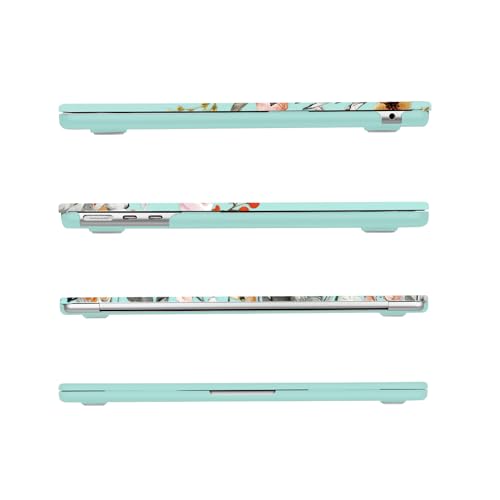 MOSISO Compatible with MacBook Air 13 inch Case M5 2026 M4 2025 M3 M2 2024-2022 A3449 A3240 A3113 A2681, Plastic Garden Flowers Hard Shell&Keyboard Cover&Screen Film for MacBook Air 13.6, Green - color: Green