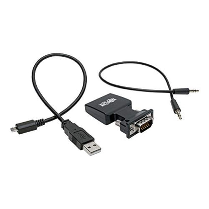 Tripp Lite Active HDMI to VGA Adapter (F/M), HDMI Audio Extractor, Female HDMI to Male VGA, 1080p @ 60 Hz, Black (P131-000-A-DISP)