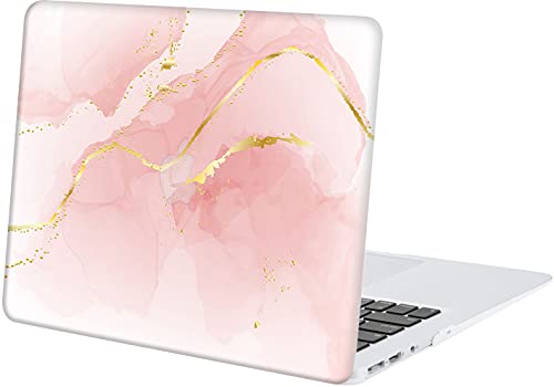Laptop Case Compatible with MacBook Air 13 inch Case 2017 2016 2015 2014 2013 2012 2011 2010 Release Model A1466 A1369, Plastic Hard Shell Case Cover & Keyboard Cover Skin - Pink Marble - color: 1255 Pink marble, size: Air 13" 2010-2017(A1369/A1466)