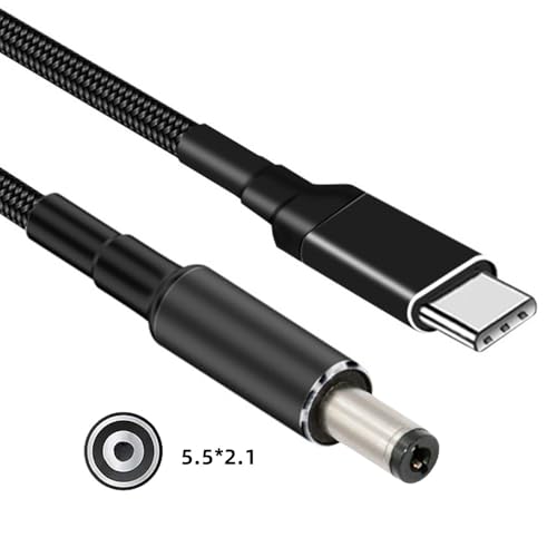 USB-C 100W 20V Input to DC 5.5 * 2.1mm PD Power 65W Output Charge Cable Support QC PD Type-C for Laptop (1.8m) - style: 5.5x2.1mm