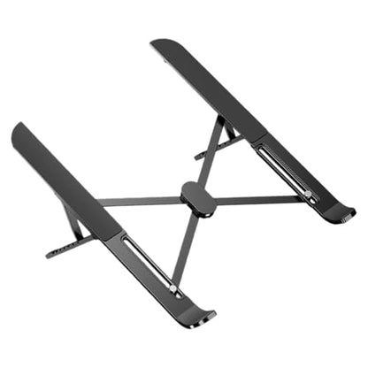 Multiple Angled Laptop Stand with Alloys Construction and Silicone Grips for Secure Placement and Viewing Foldable Laptop Stand - color: Black