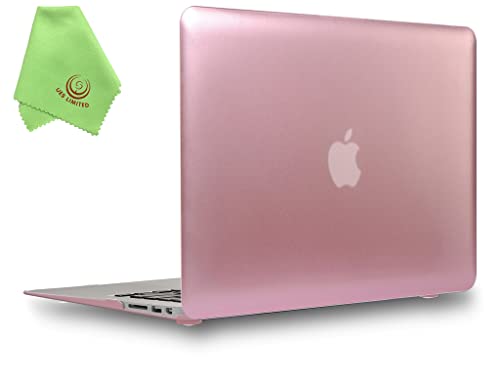 UESWILL Luxury Gold Metallic Coated Matte Hard Shell Case Cover Compatible with MacBook Air 11 inch (Model A1370 / A1465) + Microfibre Cleaning Cloth, Rose Gold - color: Rose Gold, size: MacBook Air 11"
