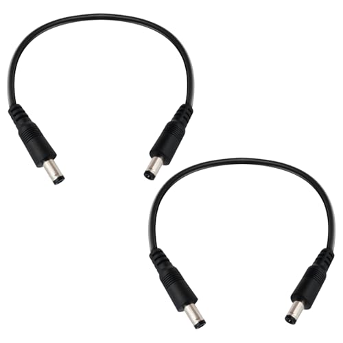 DC5.5x2.1mm 12V Male to Male Cable 18AWG Male to Male Extension Cable 12V Emergency Power 5521 Connector(1ft-2pcs)