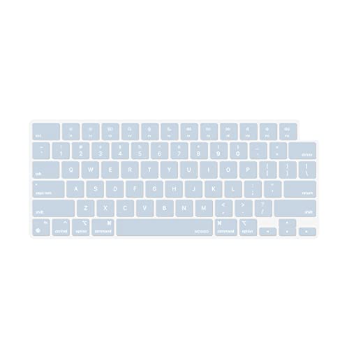 MOSISO Keyboard Cover Skin Compatible with MacBook Air 15 inch M3 M2 | A3114 A2941/Air 13.6 A3113 A2681/Pro 14/16 M4 M3 M2 M1, Baby Blue - color: Baby Blue