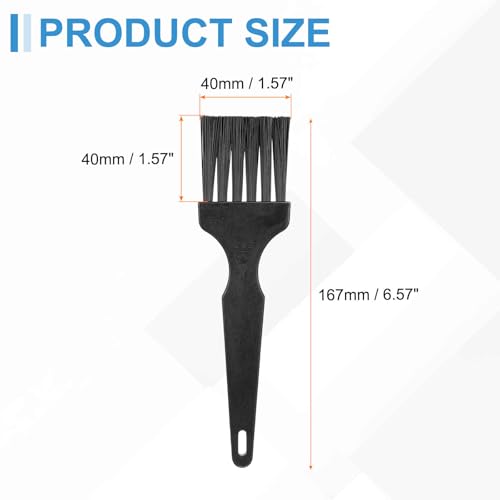 HARFINGTON 4pcs Antistatic Brush 40x40mm Portable PP Handle Nylon Anti Static Cleaning ESD Brushes for Electronics Computer Keyboard, Black