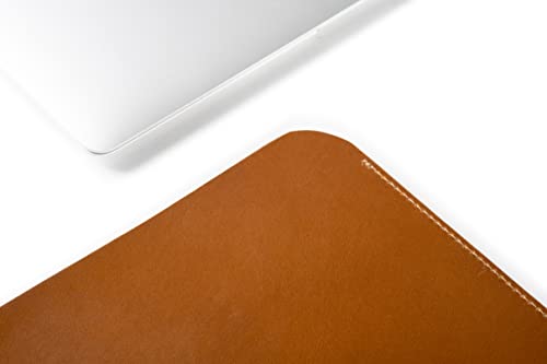 Leather Laptop Sleeve, Handmade Slim Case for MacBook Air 13" (M2) 2024, (M3) 2024 & 15 inch (M3) 2041 - color: Light Tobacco, size: 13"