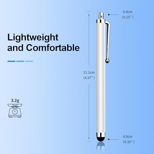 20 Pack Stylus Pen,Stylus Pen for Touchscreen | High Precision and Sensitivity for Everyday Writing/Drawing,Universal Stylus Compatible with Touch Screens,White - color: 10-Pack-White