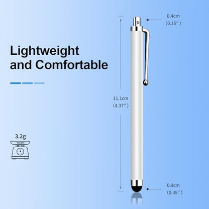 20 Pack Stylus Pen,Stylus Pen for Touchscreen | High Precision and Sensitivity for Everyday Writing/Drawing,Universal Stylus Compatible with Touch Screens,White - color: 10-Pack-White