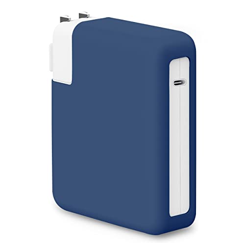Soft Silicone 140W Charger Protector Case Sleeve for 2026 MacBook Pro 16 inch A3428 A3429 A3186 A3403 A2991 A2780 A2485 M5 M4 M3 M2 M1 Chip 2024-2021, 140W Power Adapter Cover, Navy Blue - color: Navy Blue