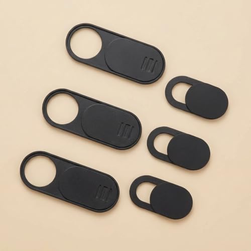 Webcam Cover Slide Ultra Thin Black 6 Pack Mixed Styles, Smooth Sliding Low Profile Camera Blocker, Clean Fit Privacy Use - color: 6 Pack