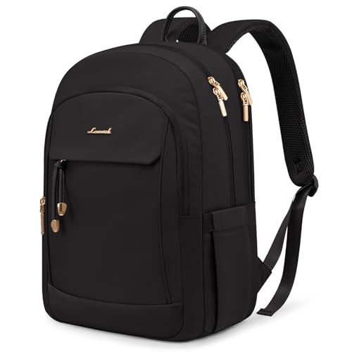 LOVEVOOK Laptop Backpack for Women, 17.3 Inch Waterproof Work Backpack with Laptop Compartment, Large Capacity Casual Daypack for Travel College Business, Black - color: Black, size: 17.3 inches