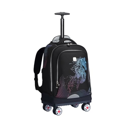 Rolling Backpack with Wheels for Travel, Roller Backpack for Women, Wheeled Laptop Bag Fits 15.6 Inch Notebook - color: Horse