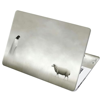 Universal Laptop Skin Sticker with 2 Wrist Pad Decals, 3-Piece Removable Vinyl Laptop Cover, Mist Jesus Seeks Sheep Waterproof Anti-Scratch, Easy-Trim Fit for 13.3" 14" 15.6" Laptops - color: Mist Jesus Seeks Sheep