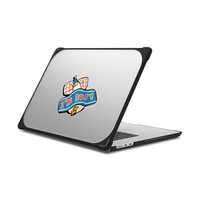 CASETiFY Bounce MacBook Air 15" (M2 - M5) Case [Enhanced Protective Corner Design/Ventilation Cutouts/Anti-Slip Grip] - I'm Busy by Ssebong - Clear Black - color: I'm Busy by Ssebong